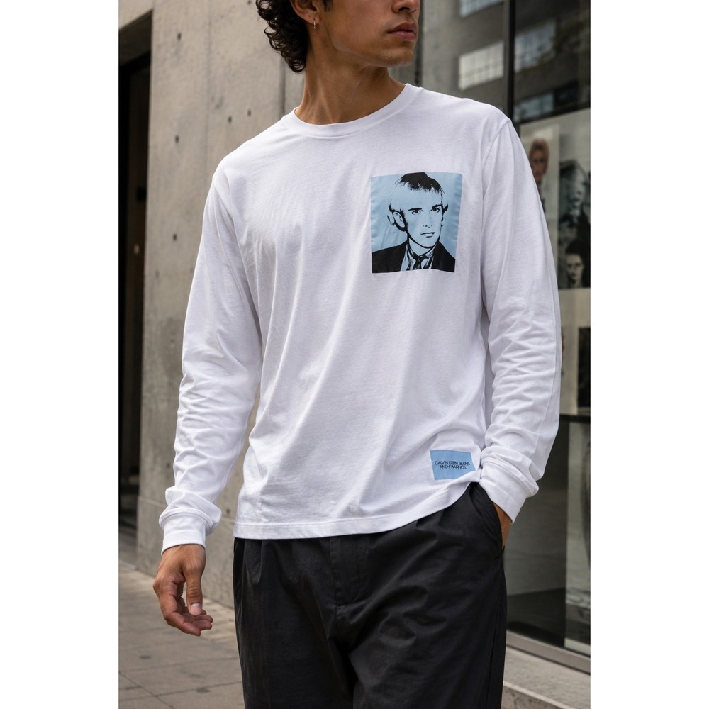 Calvin Klein x Andy Warhol Long Sleeve‎ Graphic T-Shirt Men M LIMITED EDITION